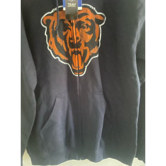 Men's Starter Navy Chicago Bears Seasonal  Full-Zip Hoodie, A27 - Picture 2 of 5